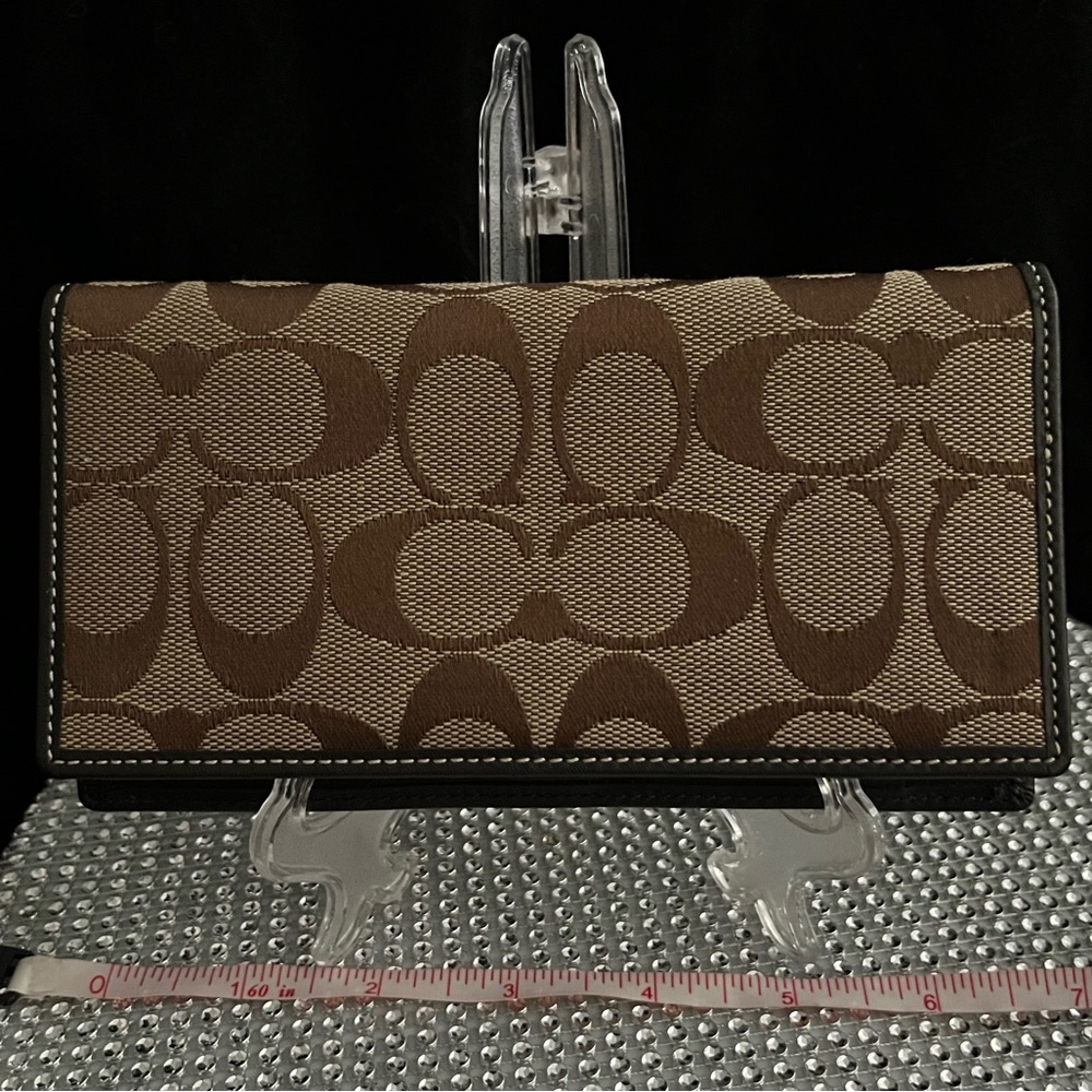 COACH NWOT Monogram Checkbook / Receipt Wallet - Picture 1 of 7